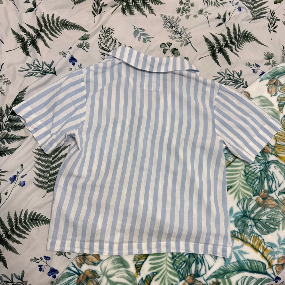 American Eagle Outfitters Light Blue and White Striped Women’s Pajama Set - Picture 3 of 7